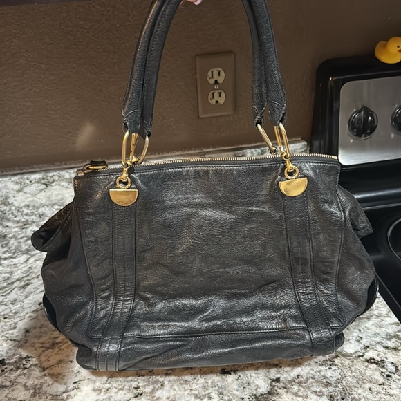 Chloe black leather shoulder bag silvering on the hardware - Picture 10 of 10